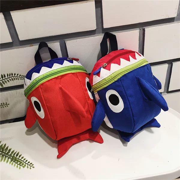 Colorful Shark Backpack Korean Style Fashion Anti-Lost Children's School Bag Lightweight Cartoon Commuting Backpack Travel Bag