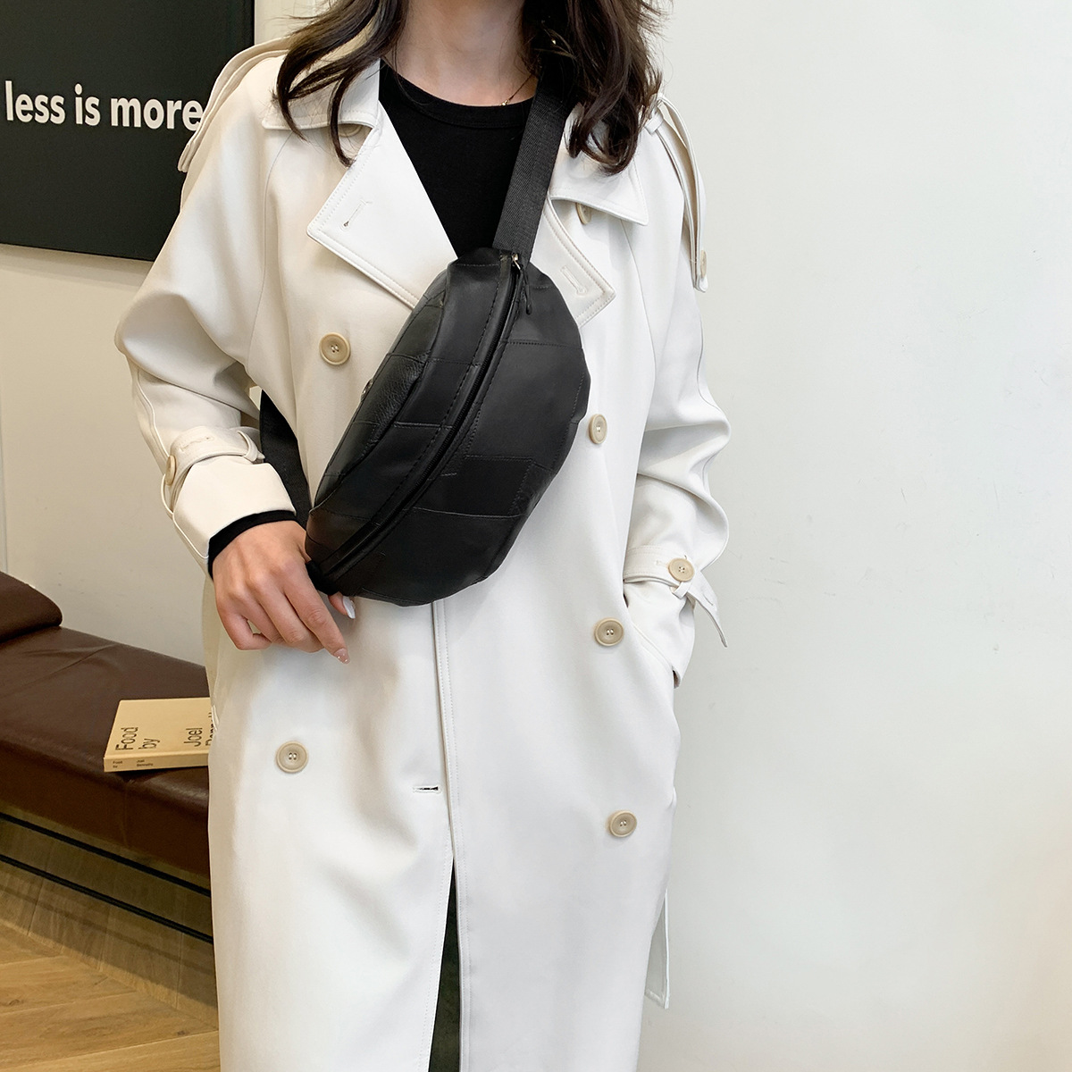 223g Weight Polyester Lining Material Zipper Closure Type Sling Strap Strap Type Fanny Pack Bags Type Casual, Daily, Shopping Occasion Nylon Material Cows, Solid Color Pattern All Seasons Season Women's Gender Basic Style Oval Shape Women's Basic Cows Solid Color Nylon Waist Bags 19