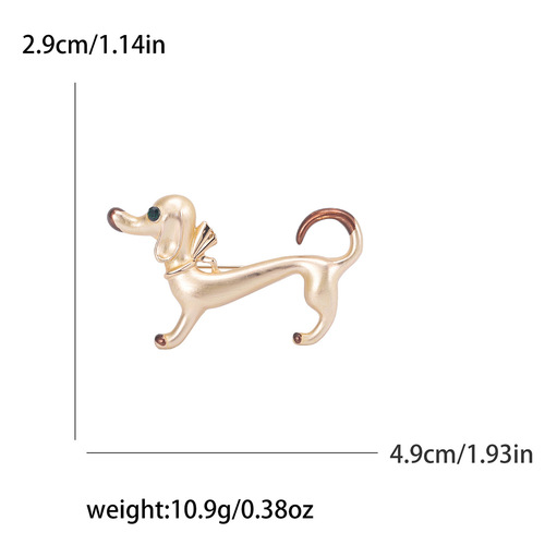 Hot-selling new creative cute oil-drip dachshund animal pin simple unisex brooch accessories
