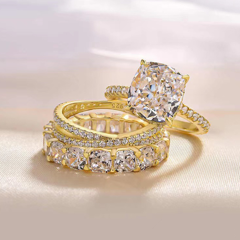 Anello da sposa in argento sterling 925 con zirconi 5A, stile europeo e americano, con taglio a fiore di ghiaccio, 10*10._voghion.com