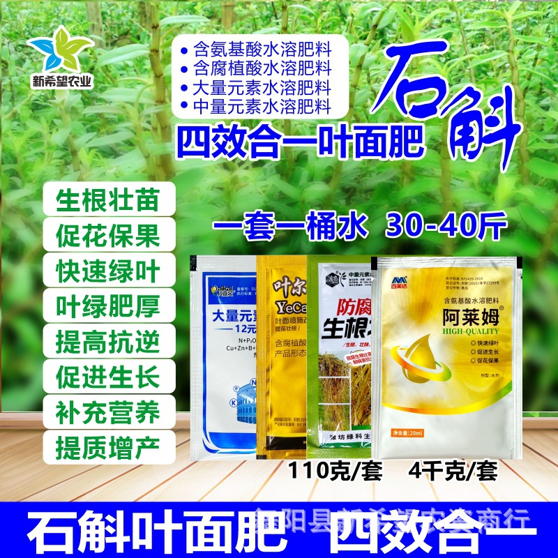 石斛专用叶面肥 铁皮石斛壮根增产营养叶面肥 药材氨基酸水溶肥料