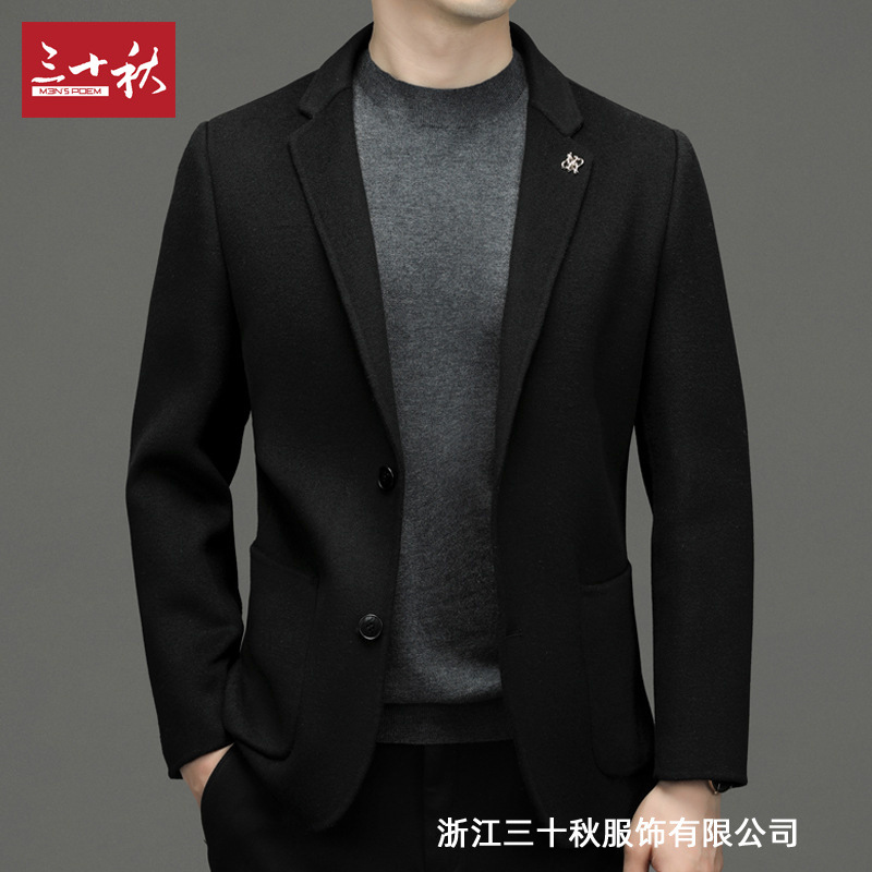 Demi-season woolen short casual classic suit jacket