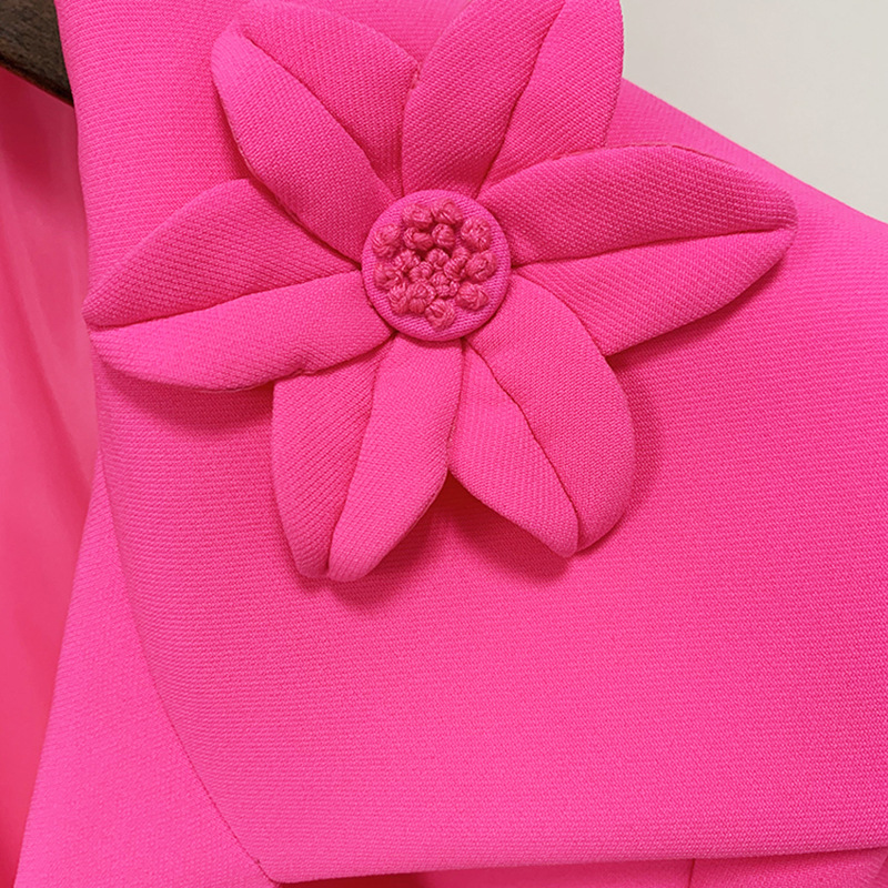 Women's Clothing Star Fashion Fluorescent Series Heavy duty Three dimensional Flower Decorated Short Suit Jacket_voghion.com