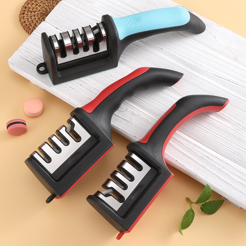 Knife sharpener wholesale household multifunctional three-stage sharpening stone fast ceramic sharpening tool Yangjiang sharpening artifact