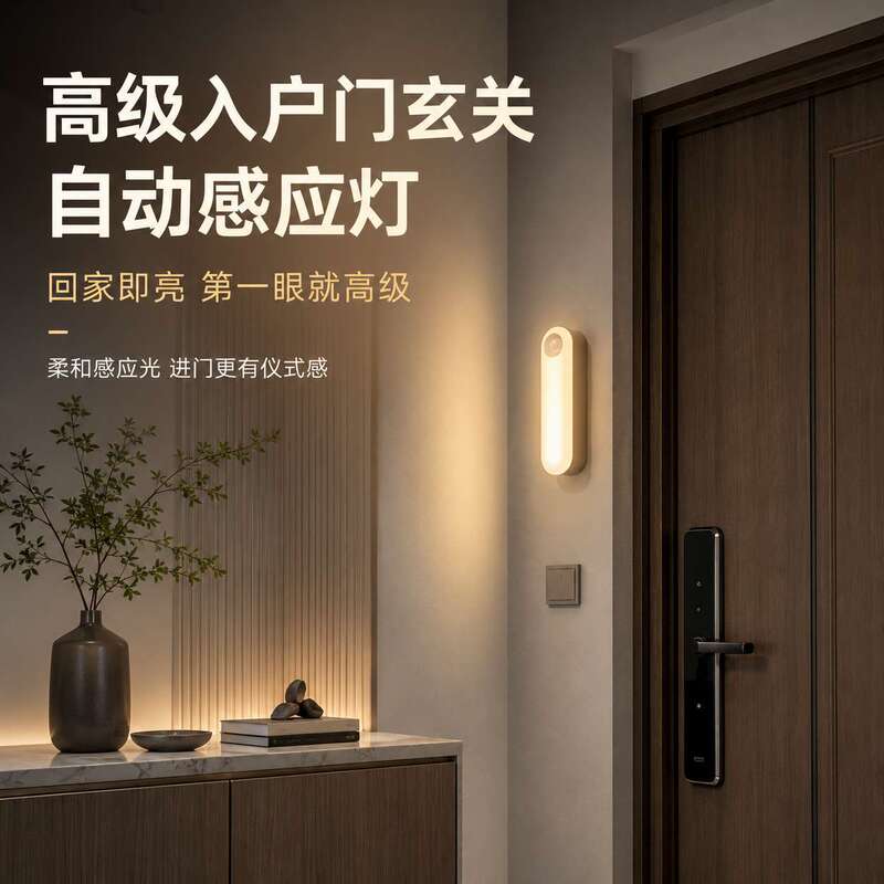 Entryway Sensor Light, No Wiring Needed, Lights up When Someone Approaches the Door, Automatically Recharges at Night, Magnetic Lighting, No Wiring Required Entryway Sensor Light, No Wiring Needed, Lights up When Someone Approaches the Door, Automatically Recharges at Night, Magnetic Lighting, No Wiring Required