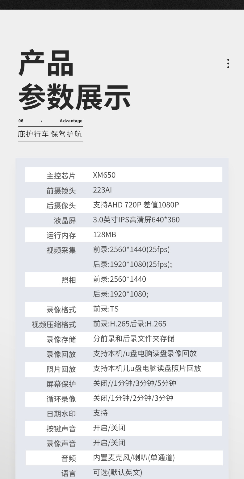 Cross-Border Hd Driving Recorder Single Lens Night Vision Dual Recording Wifi1440P Car Monitoring Recorder Wholesale