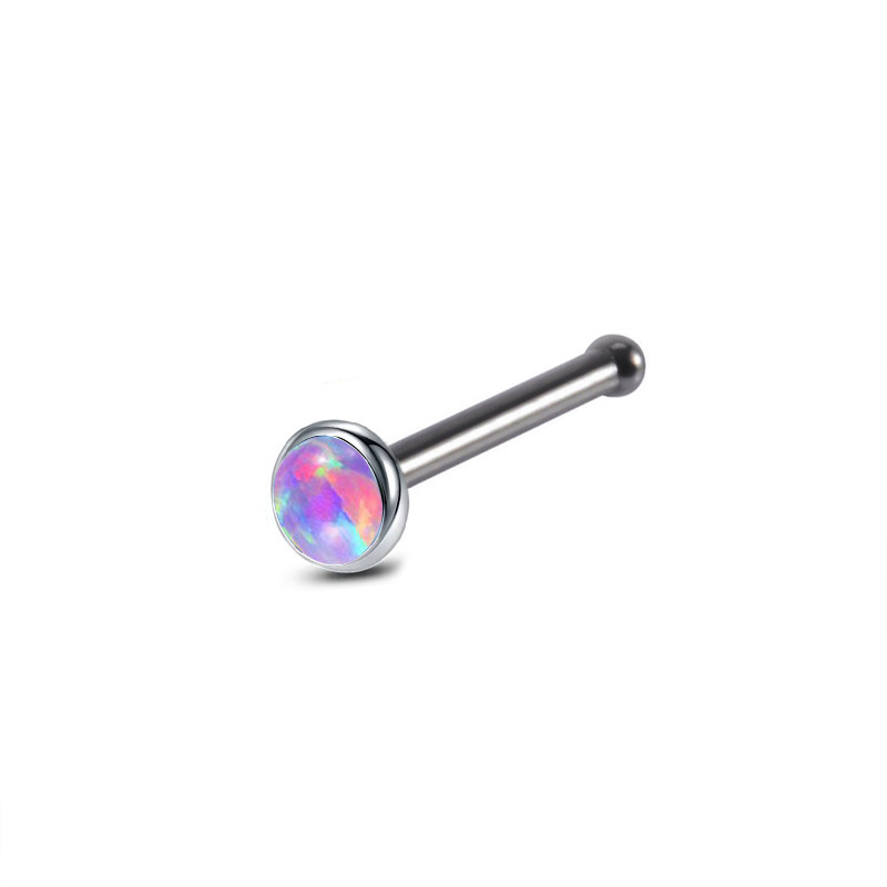 Opal Two-tone Ear And Nose Stud Piercing Jewelry For Daily Wear_voghion.com