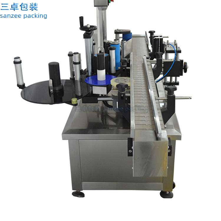 全自动不干胶贴标机 圆瓶定位贴标机 三卓