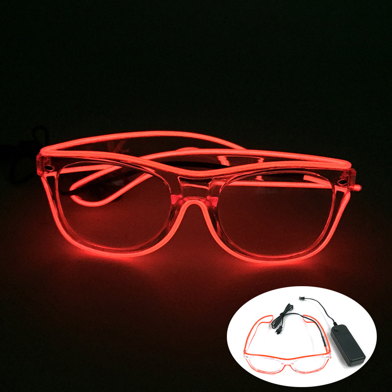 Lentes transparentes LED gafas luminosas de noche bar animador luminoso prop fiestas de música gafas flash LED