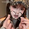 5#Brown leather leopard print about 5cm earrings
