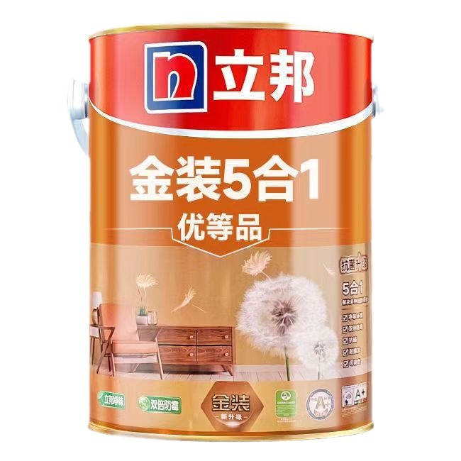 立邦乳胶漆金装净味五合一室内墙面家用漆涂料18L大桶装现货供应