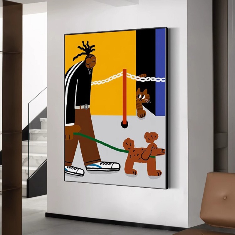 New Cartoon Characters Modern Decorative Painting Children's Bedroom Hanging Painting Mural Soft Living Room