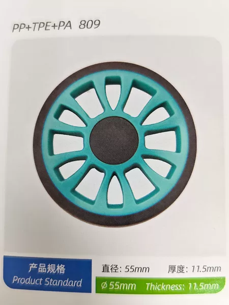 Silent and wear-resistant PP+TPE+PA casters, diameter 48/50/55mm, thickness 11.5mm, for luggage