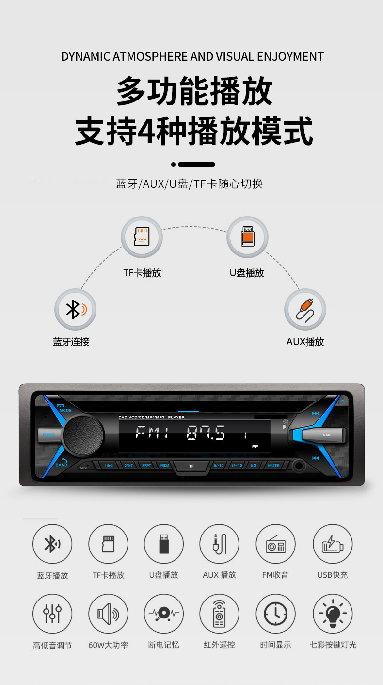 Global Car and Home Universal Cd/Dvd Player Mp3 Bluetooth Radio High Power Optional HDMI