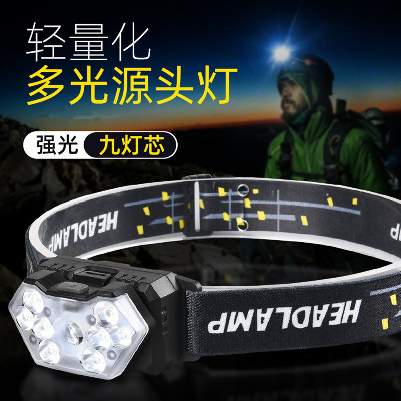New USB Charging Sensor Led Head-Mounted Portable Outdoor Light Multi-Light Source Red Light Emergency Running Sensor Headlight New USB Charging Sensor Led Head-Mounted Portable Outdoor Light Multi-Light Source Red Light Emergency Running Sensor Headlight