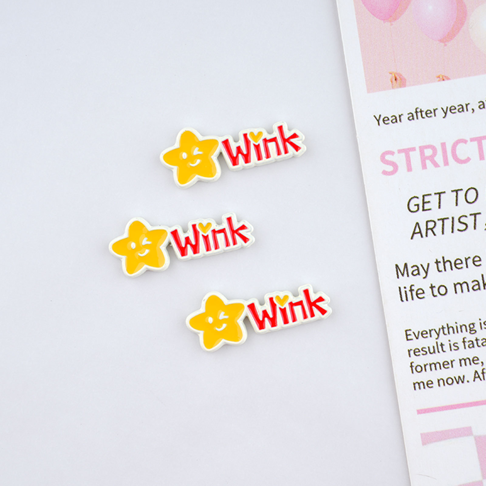 漫画カラフルな小さなボールスターレター diy 合金パッチヘアピンジュエリー携帯電話ケース下駄アクセサリーバッチ