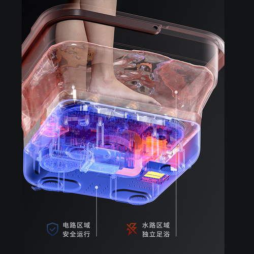 Chigo foldable foot bath constant temperature heated massage household fully automatic foot bath electric pedicure foot basin
