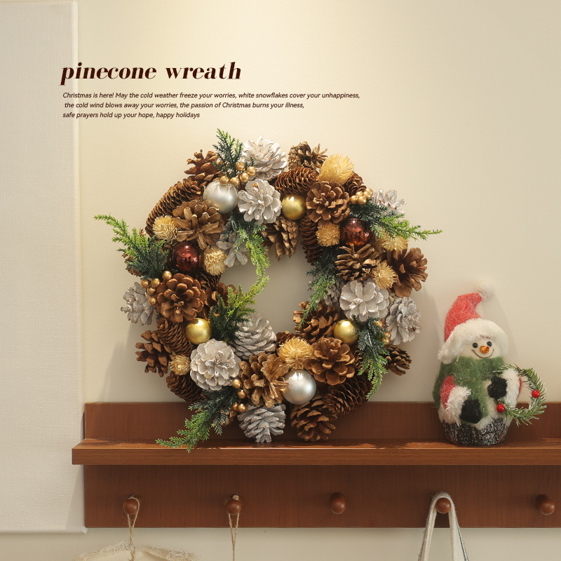 Decoraciones de Navidad guirnaldas de pino puertas colgadas de hotel ventanas escenario nuevo anillo de Navidad caña decoración de pared