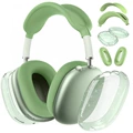 Transparent flash green four-piece set (glitter TPU shell cover * 1 pair + headband cover * 1 + headband cover * 1 + ear pad cover * 1 pair)