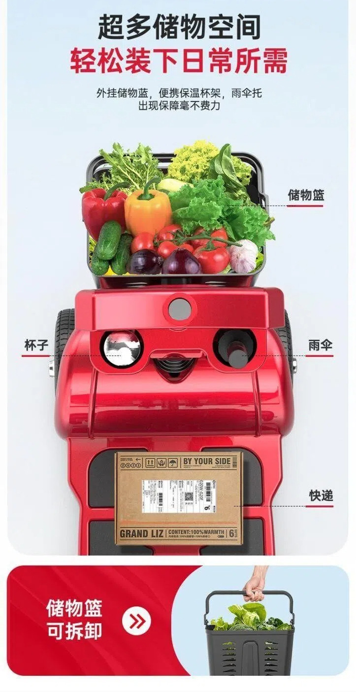 Four-Wheel Electric Scooter for the Elderly, New High-End Smart Home-Use Foldable Electric Vehicle for Disabled People