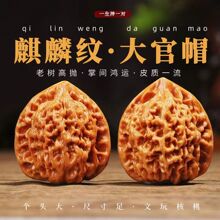 野生小核桃秋子高抛文玩核桃精挑四座楼大官帽盘玩麒麟纹核桃手捻