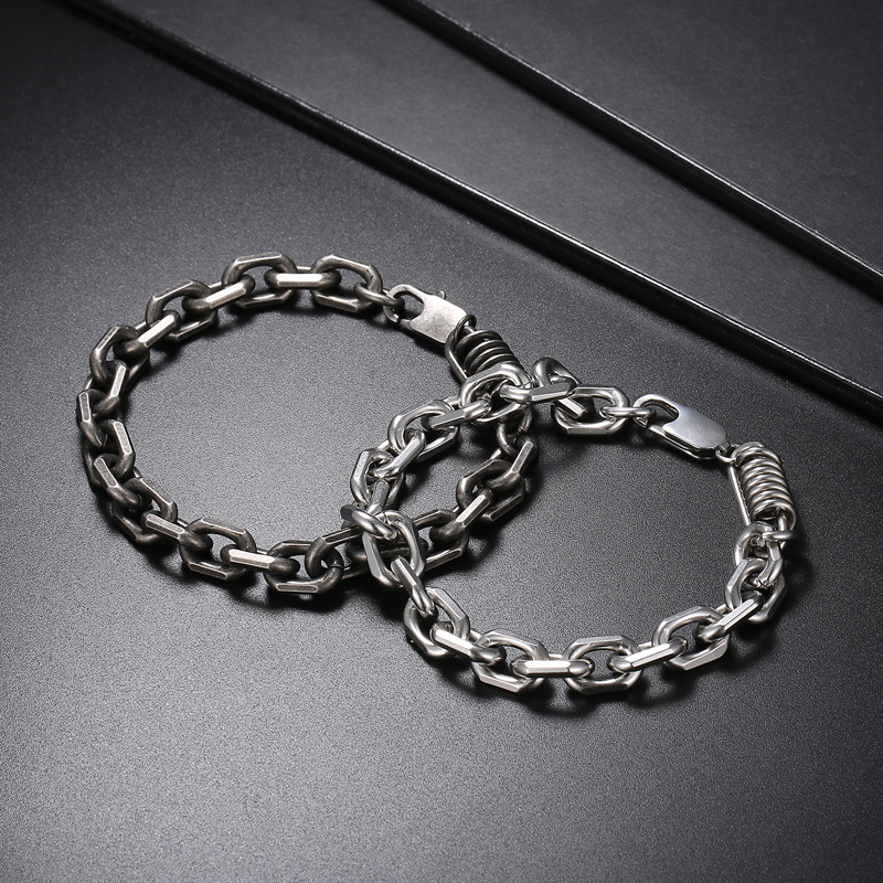 Punk Solid Color Titanium Steel Vacuum Plating Men'S Bracelets Men's Chain Bracelets display picture 3