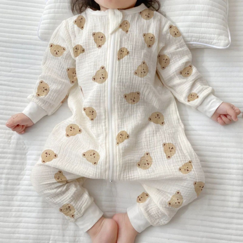 Children's summer thin gauze cotton sleeping bag