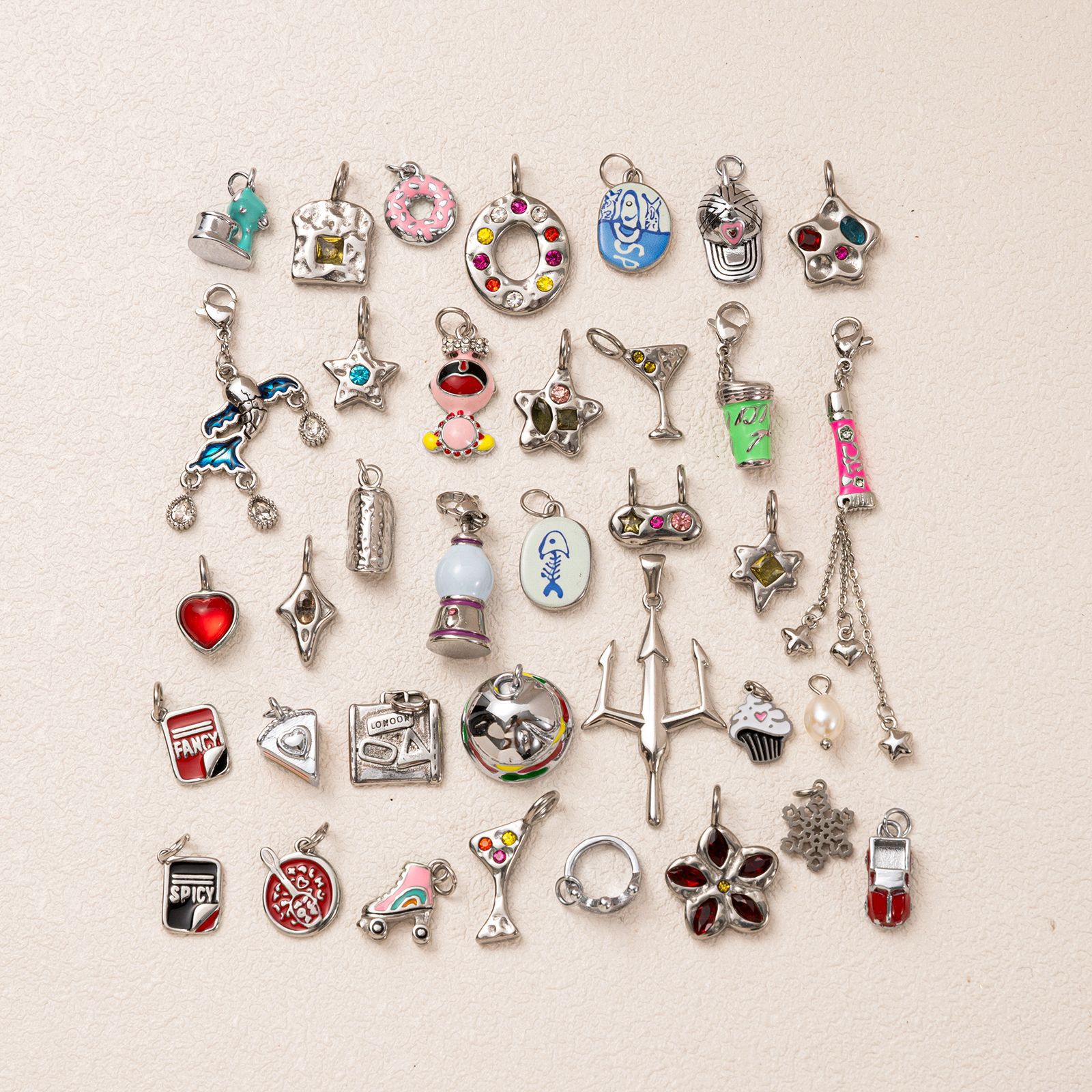 Daily Necessities 18K Cross-Border Gold Color-Preserving Furnace DIY Accessories Pendant Vacuum Electroplating Fork New European and American Stainless Steel