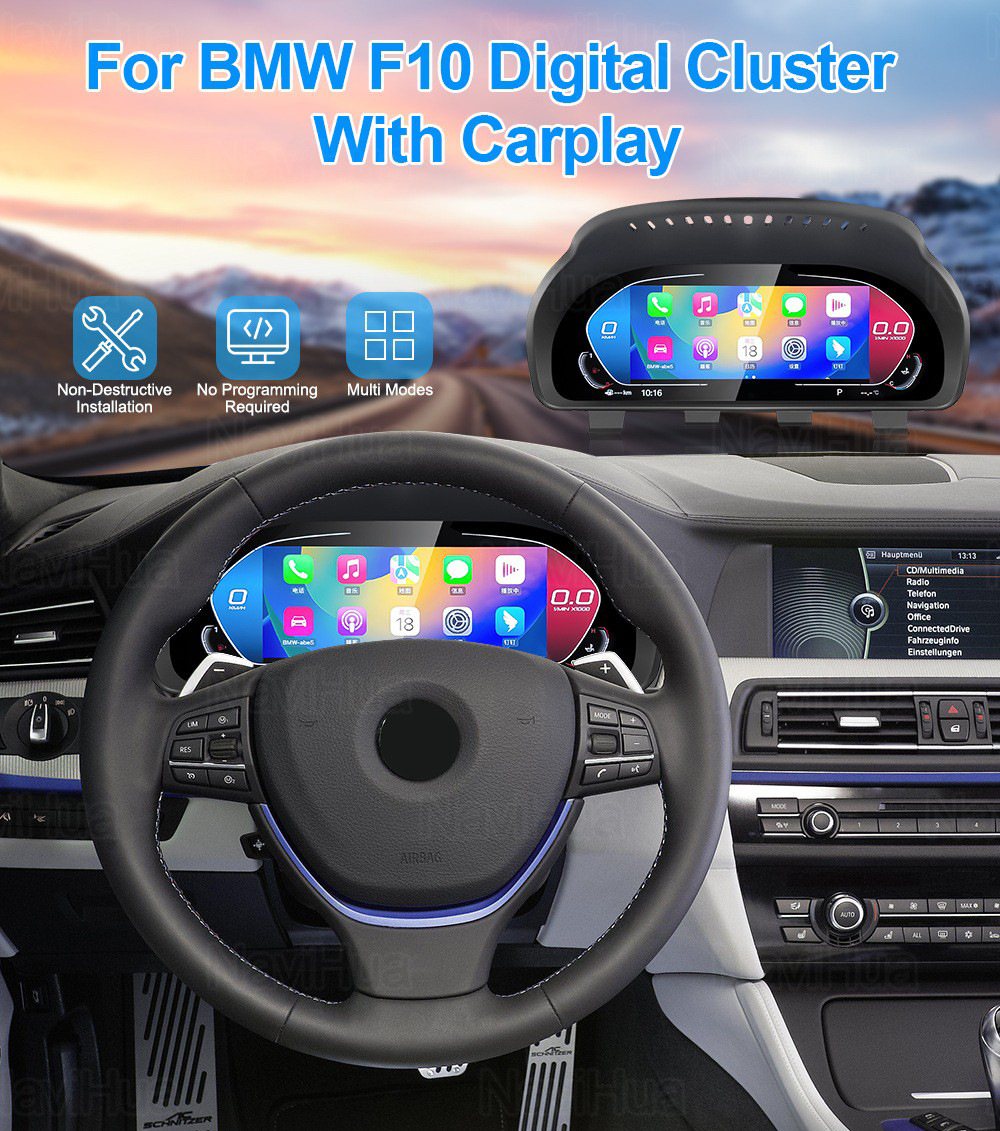 Suitable for Bmw F10/F11/F18 Full Lcd Instrument with Carplay Function Mobile Phone Interconnection 7 Ui Options