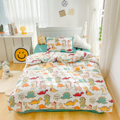 Category A 60 satin children's three-piece set cotton printed quilt cover long-staple cotton sheets kindergarten kit home textile wholesale