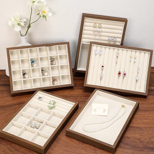 Wholesale Counter Jewelry Display Plate Necklace High-end Light Luxury Empty Plate Solid Wood Jewelry Plate
