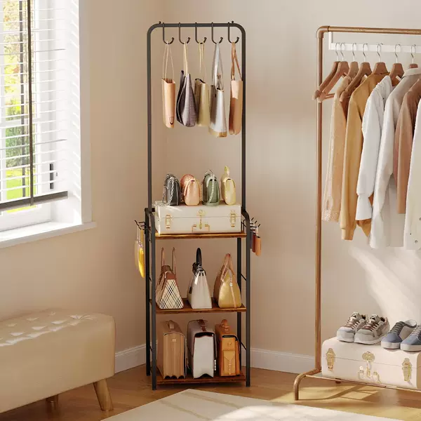 Floor-Standing Wardrobe Handbag Storage Rack, Large Capacity Handbag Storage Rack, Multifunctional Handbag Storage Rack for Small Spaces