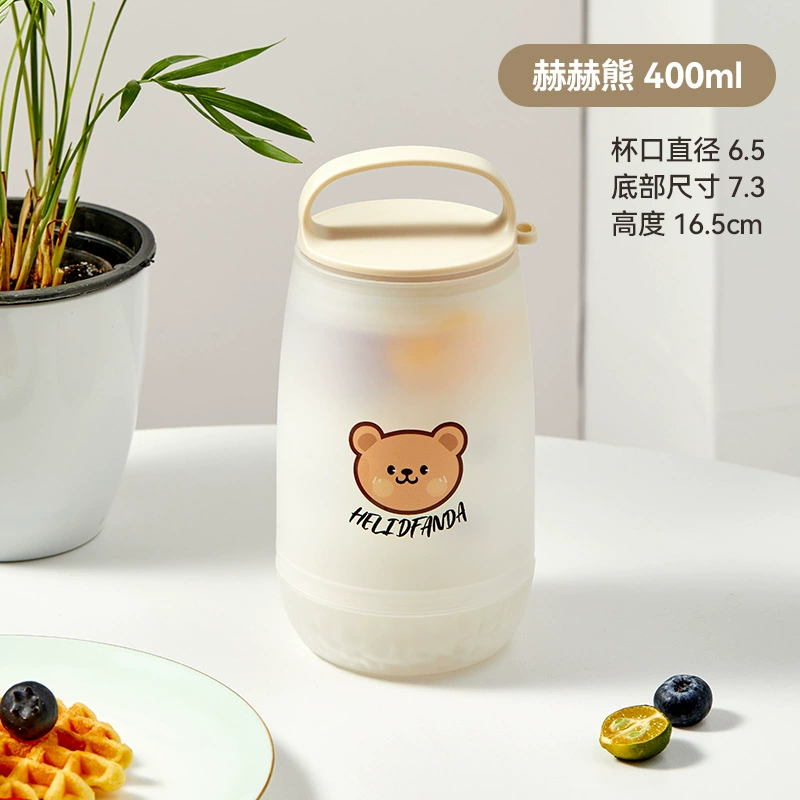 Кружка для овсянки Bear Family, креативная кружка для овсянки на ночь с ложкой, герметичная ёмкость для йогурта, портативный стакан для молока
