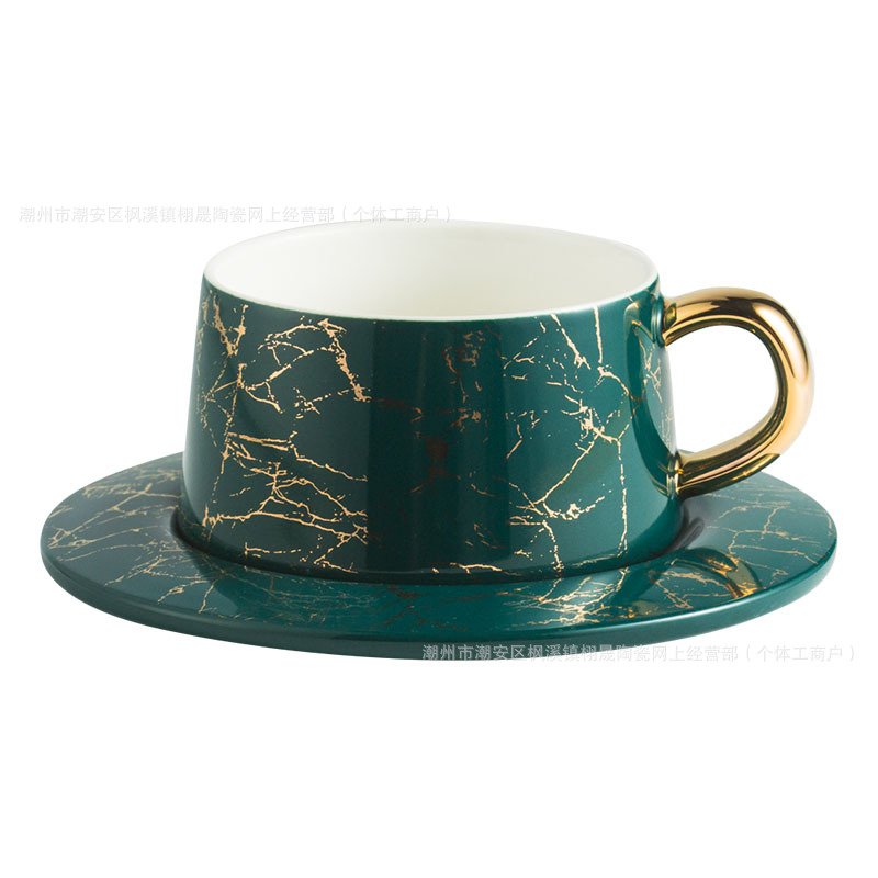 Tazas de café de lujo europeas de cerámica de oficina Taza de té de la tarde Taza de té de flores de oficina