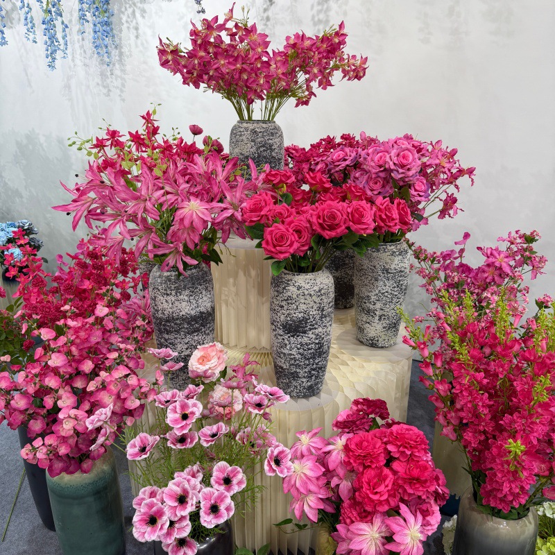 Flor artificial rosa vermelha 2024 para decoração de casamento, decoração de interiores para sala de estar, flores para decoração de casamento, atacado.