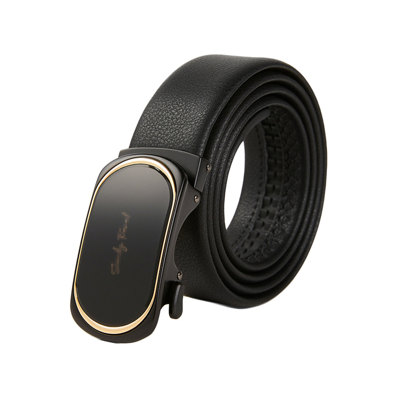Brand label cutting Four Seasons men's new alloy automatic buckle belt head business casual single ring belt D3D042
