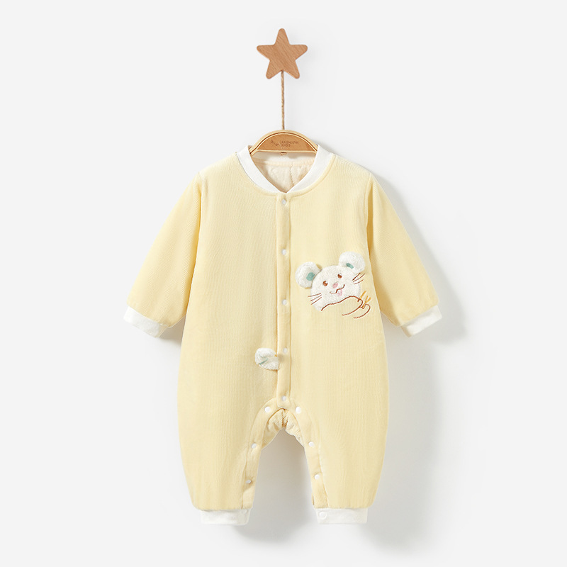 Mono de bebé Otoño e Invierno para hombres y mujeres recién nacidos cálido engrosado Delgado acolchado mameluco traje de luna llena ropa de bebé ropa de invierno
