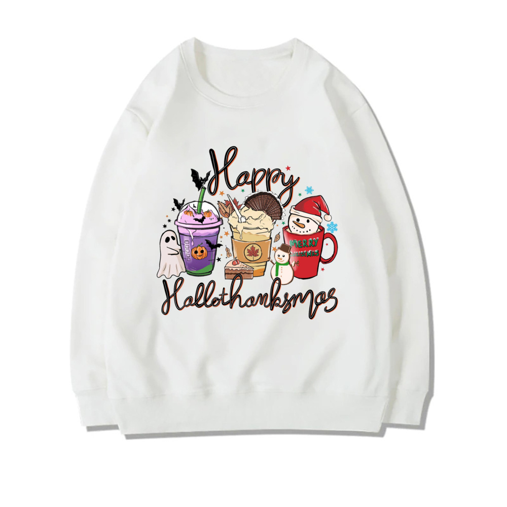 Happy Hallothanksmas Sweatshirt Women Christmas Sweatshirts