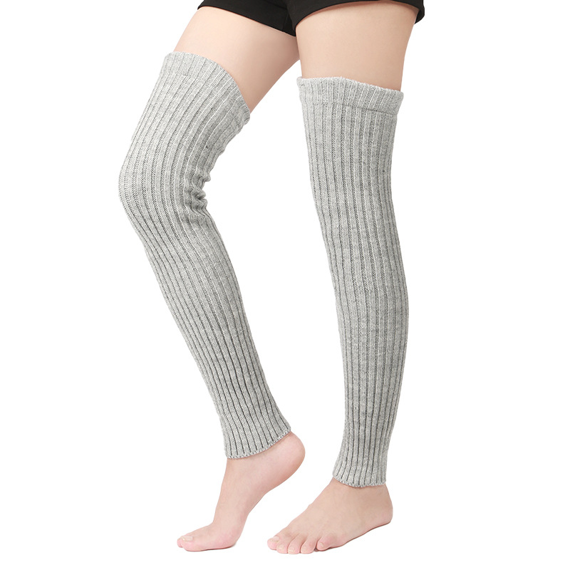 Beinwärmer Gestrickte Warme Yoga-Socken Für Frauen Frühlingssport Über Dem Knie Leggings_voghion.com