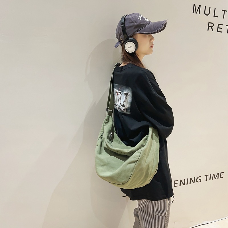 工装バッグ斜めショルダーバッグ女性餃子バッグ黒授業大学生斜めショルダーバッグカジュアルショルダーバッグ男性バッグ|undefined
