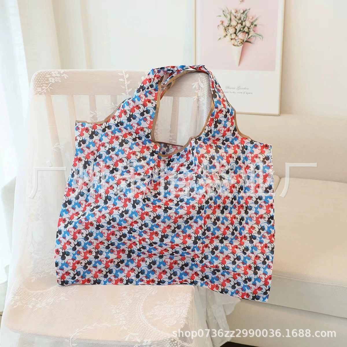 Folding cute cartoon big shopping bag