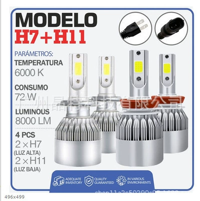 Cross-border hot sale led Ön faralar - c6-silver-4-pack-h7h11