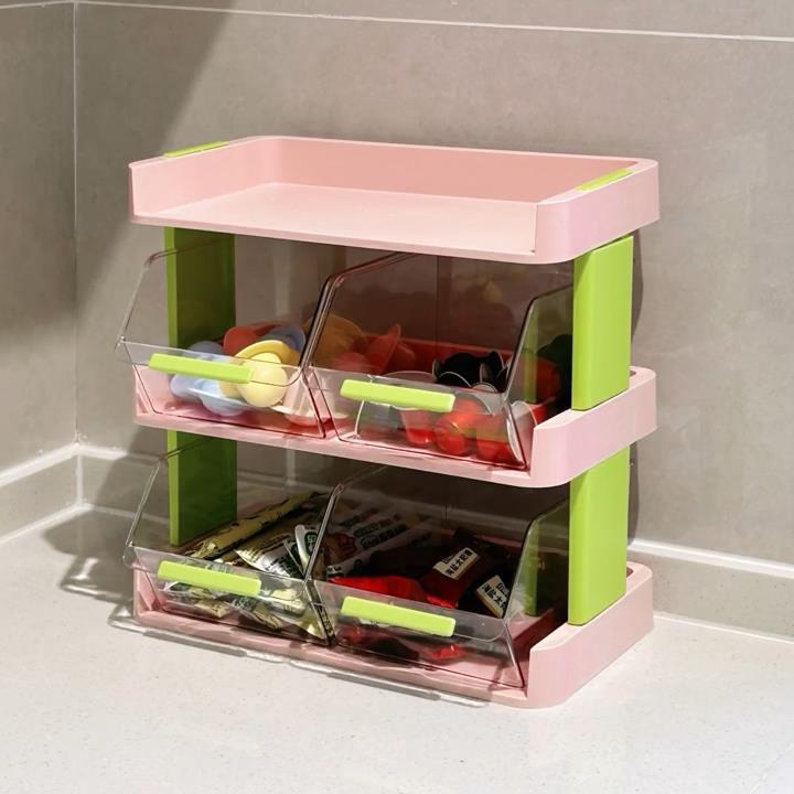 Caja de almacenamiento de escritorio de dopamina bolsa de té de oficina estante multifuncional a prueba de polvo café instantáneo