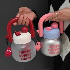 大腹ダブル飲料カップ女性トントンカップ大容量耐高温携帯ポット宇宙カッププラスチックストローカップ卸売り
