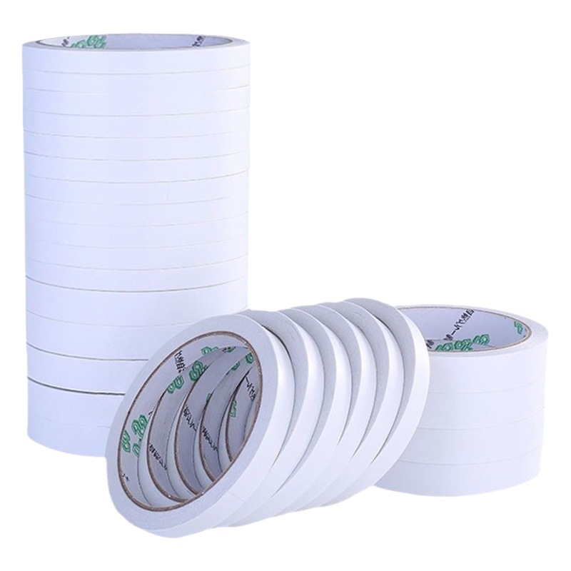 Office Stationery Double-Sided Tape High Viscosity White Student Handmade Double-Sided Tape Ultra-Thin Kindergarten Handmade Tape Wholesale