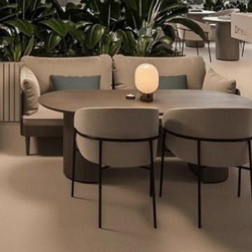 Mesa y silla de restaurante de diseño transfronterizo, mesa y silla de acero inoxidable, mesa y silla de ocio, área de negociación de café, leche y té