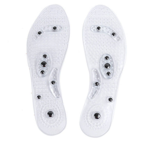 Magnetic insoles cross-border Amazon transparent magnetic therapy insoles massage breathable health care pvc insoles for men and women wholesale