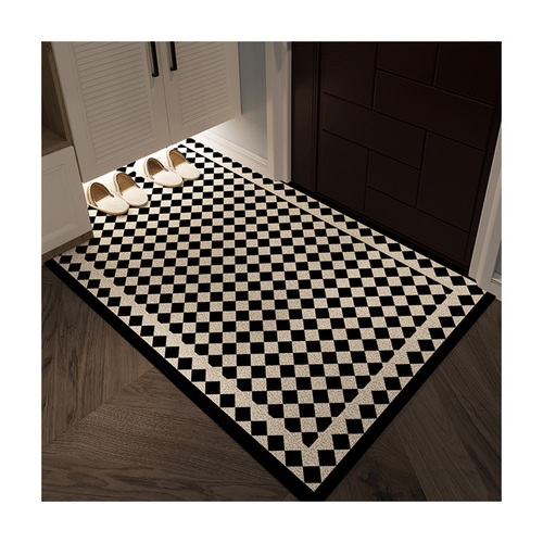 Light luxury checkerboard wire circle floor mat for the entrance and entrance hall, which can be cut and scratched with mud and soil, and can be cut to prevent slipping. One piece is shipped on behalf of the house.