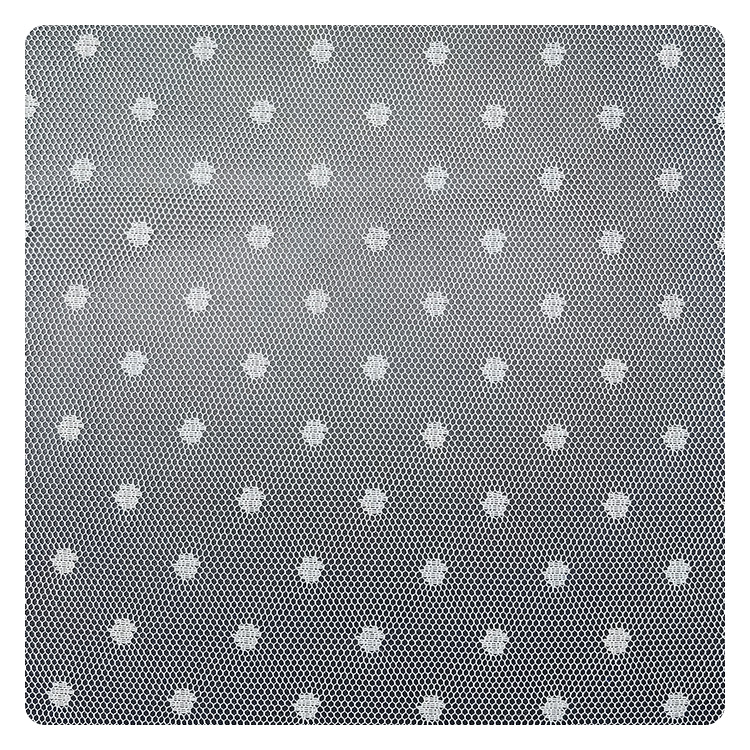 涤纶点点布 提花六角网童装蓬蓬裙透气时尚女装服装面料厂家直销