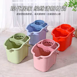 厂批手压带滑轮加厚洗拖把桶挤水桶大容量桶拖把压干桶家用拖地桶